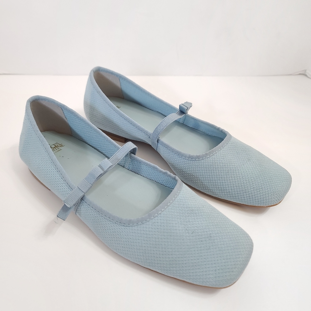 Frances Valentine | Jude Mary Jane Knit Flat Light Blue Size 7 - Picture 2 of 13